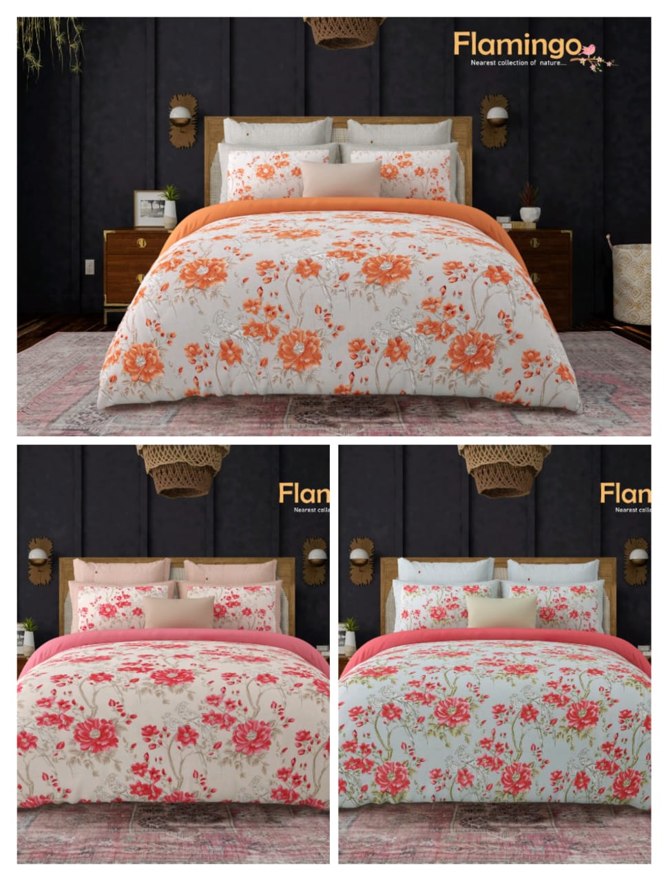 🦩 Tropical Vibes! Premium King Size Flamingo Bedsheet (100"x108") - 100% Twill Cotton